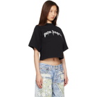Palm Angels Black Dripping Curved Logo Boxy T-shirt