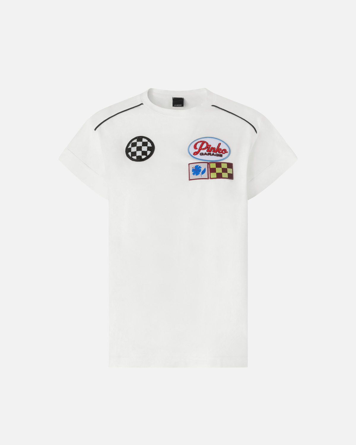 Pinko Pinko Garage Racing Style T Shirt Snow White
