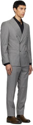 BOSS Gray Houndstooth Suit