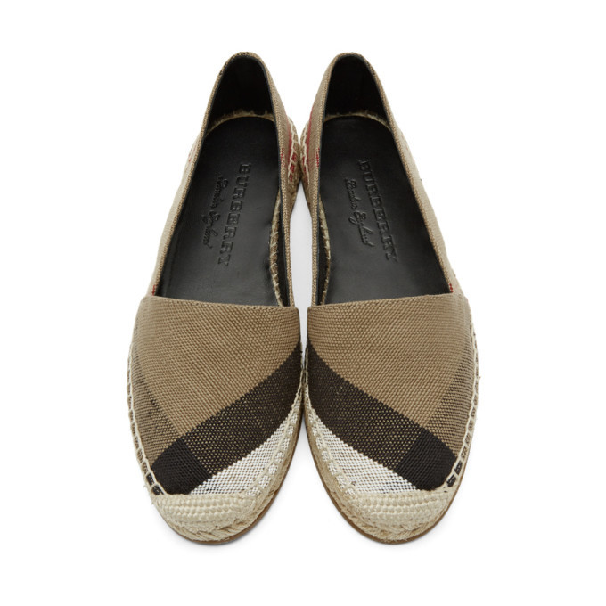 Burberry Tan Hodgeson Check Espadrilles Burberry