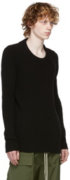 Rick Owens Black Cashmere Crewneck Sweater