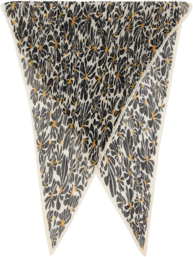 Photo: Burberry Black & Off-White Daisy Silk Scarf