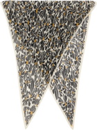 Burberry Black & Off-White Daisy Silk Scarf