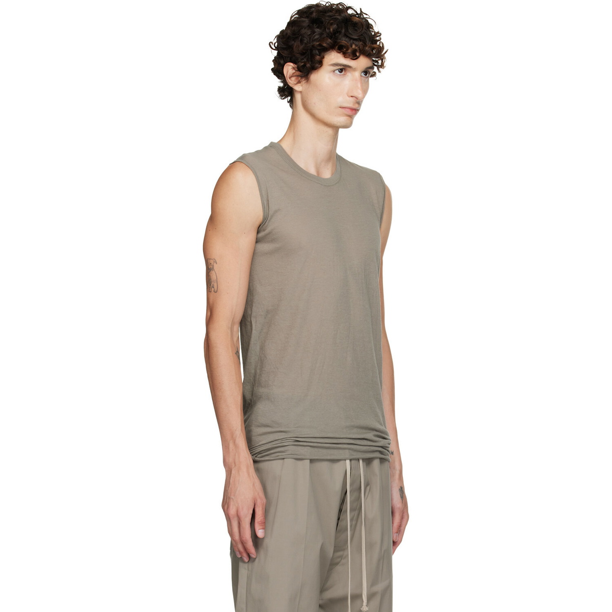 Rick Owens Taupe Tower Basic SL Tank Top