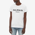 Balmain Men's Paris Logo T-Shirt in White/Black