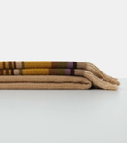 The House of Lyria Grottesco striped silk and wool-blend blanket
