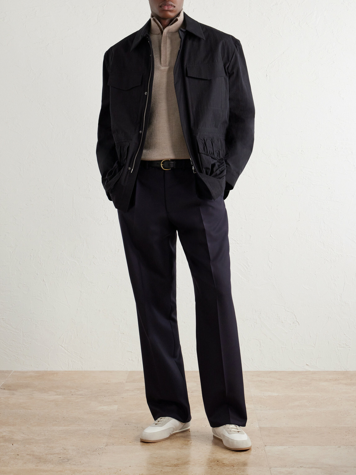 N.PEAL - Regent Cashmere and Silk-Blend Half Zip-Up Sweater - Brown