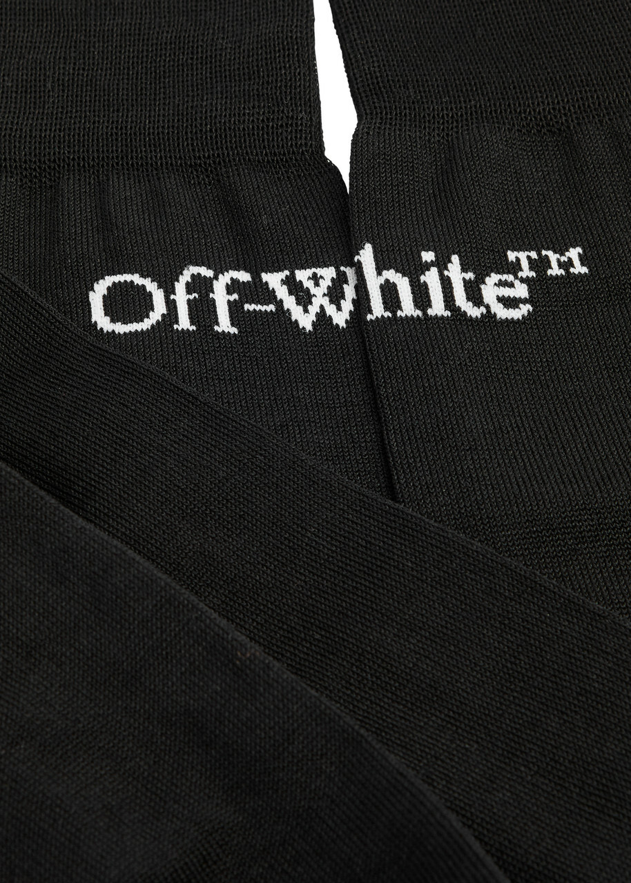 Off-white Bookish Cotton-blend Long Socks - Black - One Size