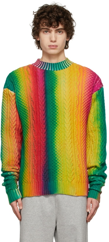 Photo: AGR Multicolor Hand-Spray Cable Knit Sweater