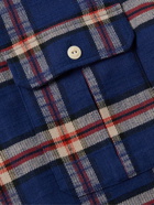 Drake's - Checked Cotton-Twill Shirt - Blue