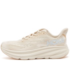 Hoka One One Women's W Clifton 9 Sneakers in Shifting Sand/Eggnog