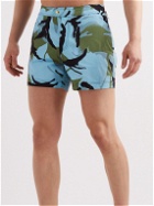 TOM FORD - Slim-Fit Short-Length Printed Swim Shorts - Blue
