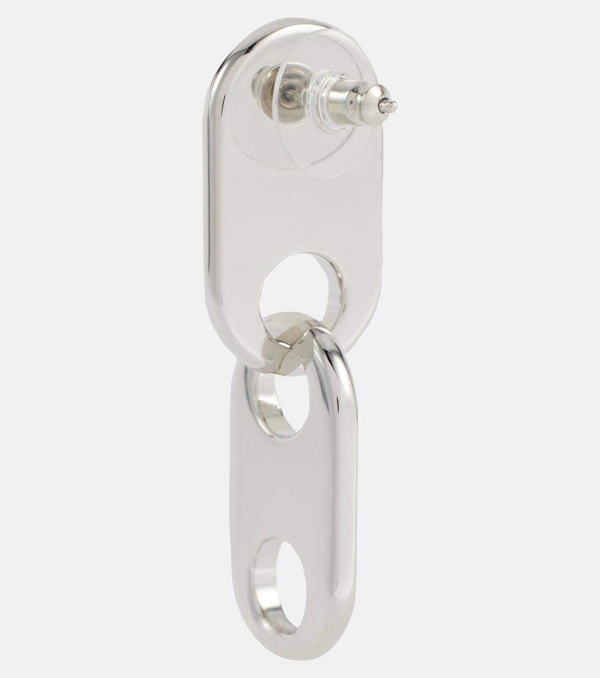 Acne Studios Chain Lock logo drop earrings