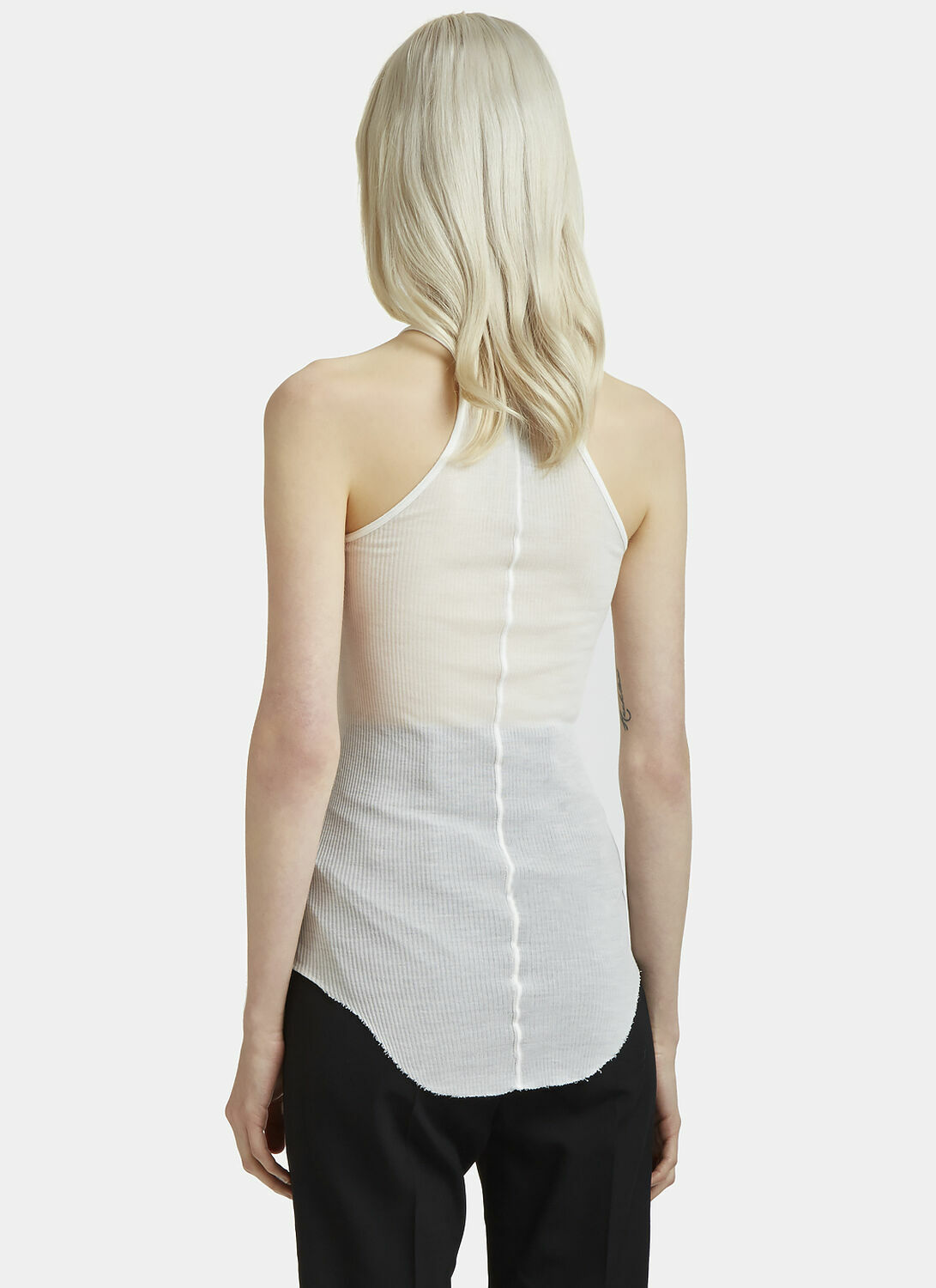 Rick Owens Rib Knit Crew Neck Vest Top