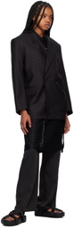 Youth Black Wrap Midi Skirt