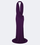 Alex Perry Draped halterneck jersey gown