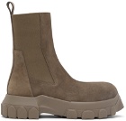 Rick Owens Gray Beatle Bozo Tractor Chelsea Boots