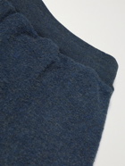 SSAM - Tomo Tapered Cotton and Camel Hair-Blend Sweatpants - Blue