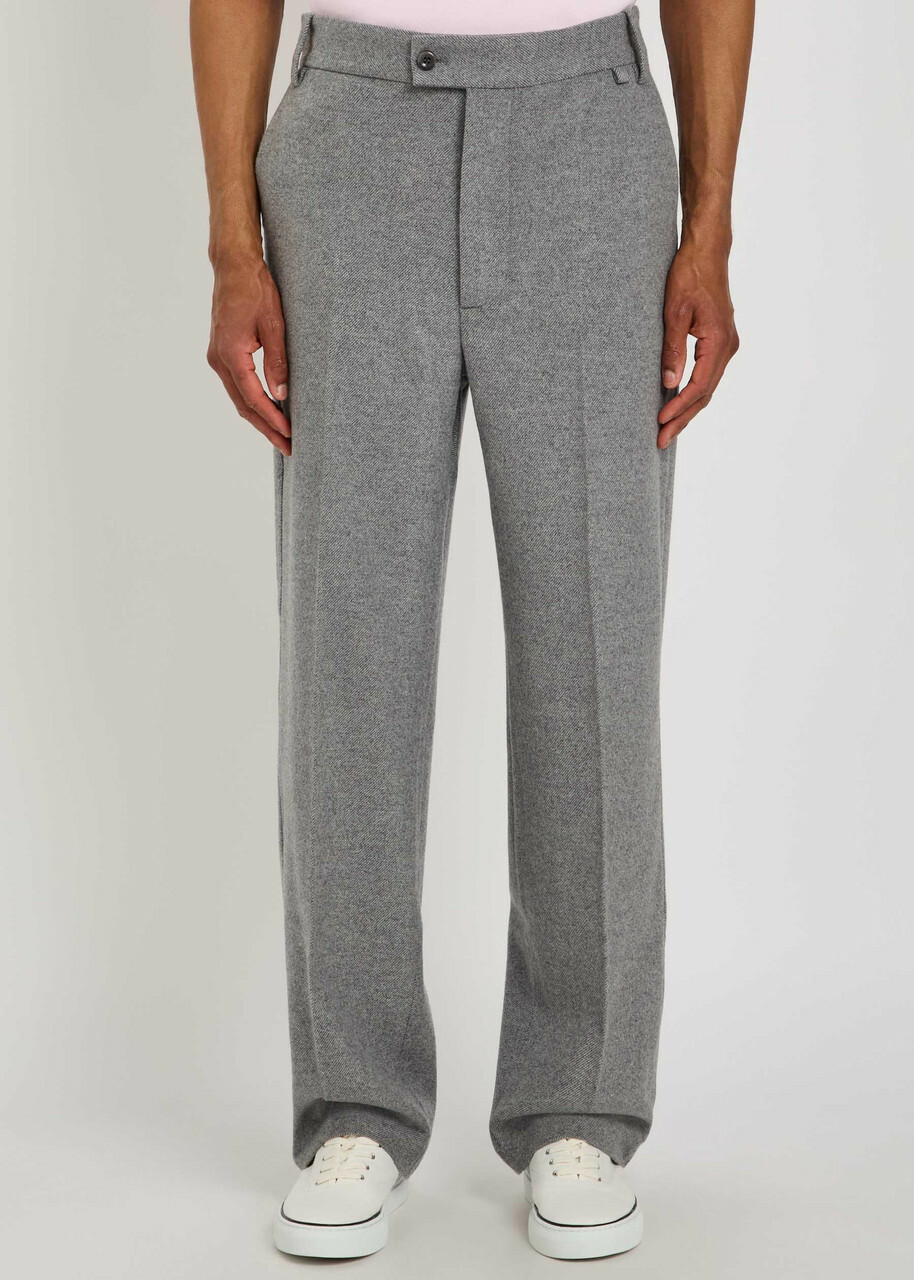 The Elder Statesman Straight-leg Wool-blend Trousers Grey