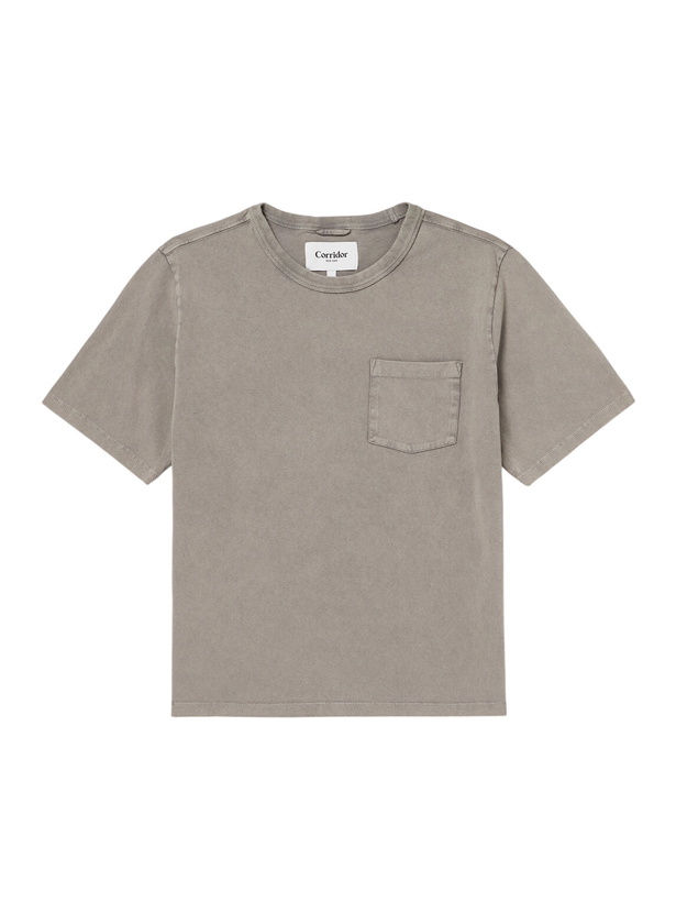 Photo: Corridor - Garment-Dyed Cotton-Jersey T-Shirt - Gray