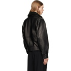Ernest W. Baker Black Aviator Leather Bomber Jacket