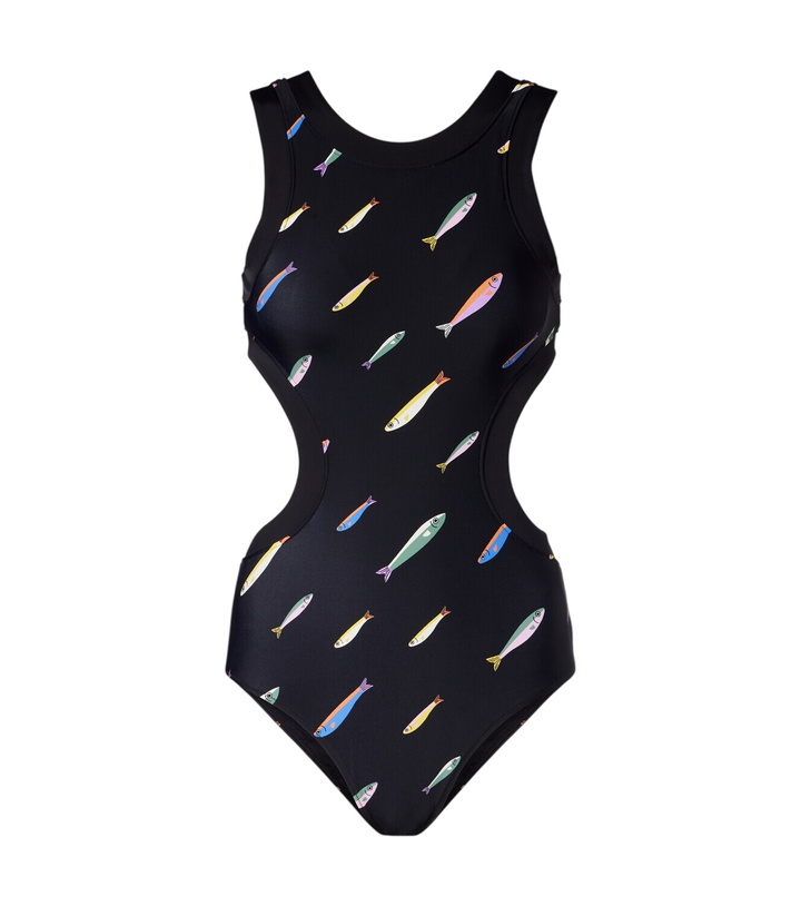 Photo: Staud Dolce cutout printed swimsuit