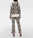 La DoubleJ Printed mohair-trimmed jersey vest