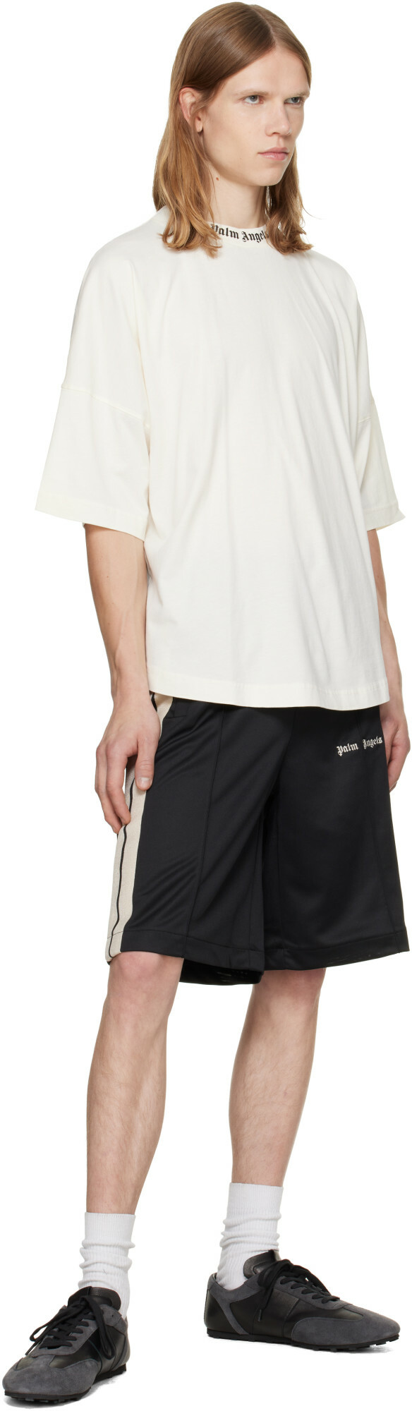 Palm Angels Black Classic Logo Track Shorts
