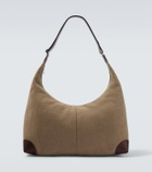 Brunello Cucinelli Leather-trimmed shoulder bag