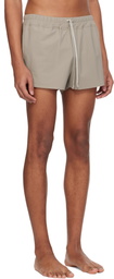 Rick Owens Taupe Temple Boxer Swim Shorts