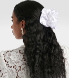 Jennifer Behr Ruffled silk-blend satin hair clip
