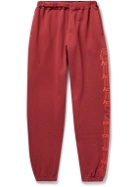 Aries - Column Tapered Logo-Print Cotton-Jersey Sweatpants - Red