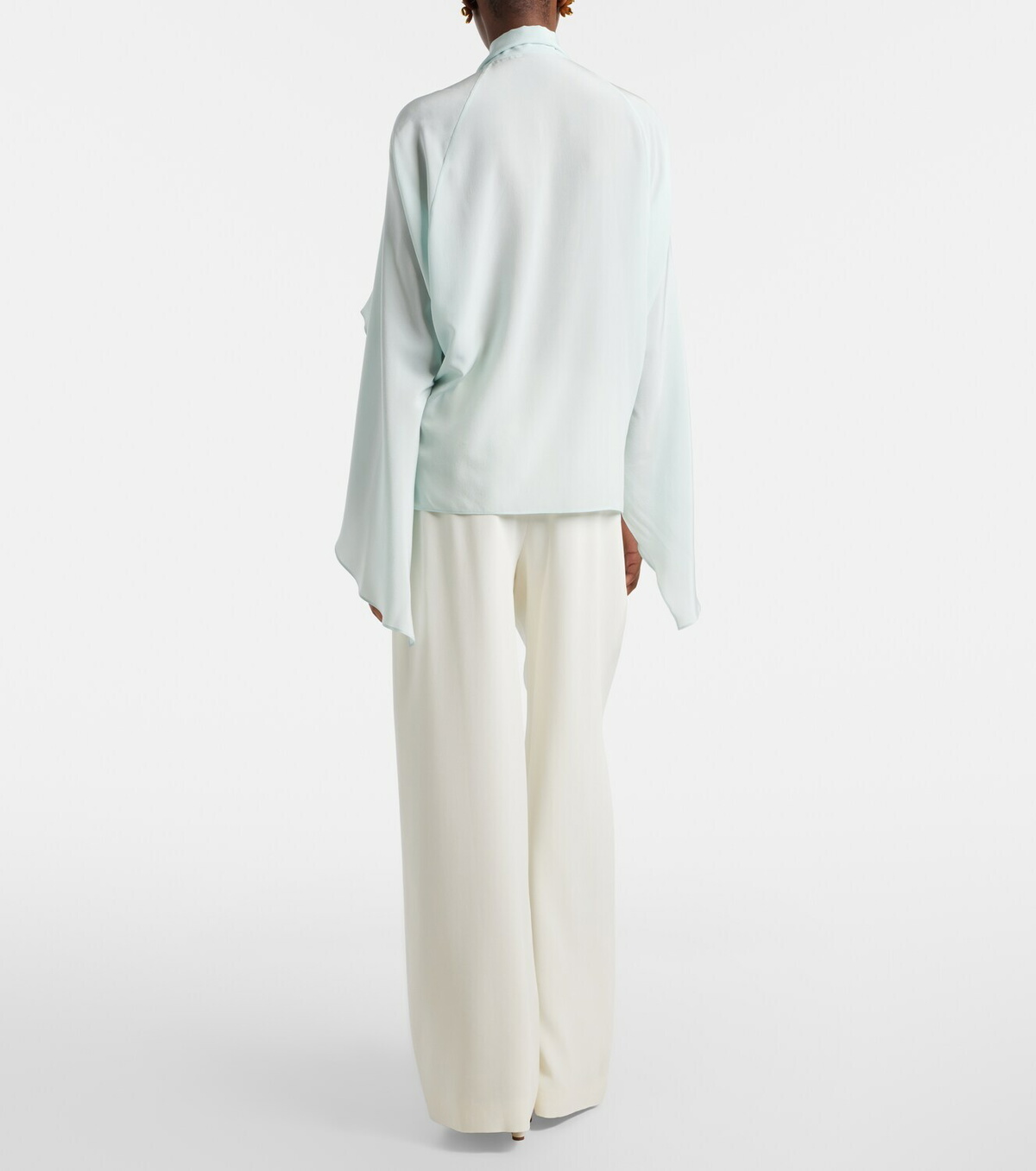 Oscar de la Renta Silk-blend georgette wide-leg pants