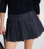 The Frankie Shop Blake pleated denim miniskirt