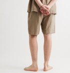 DESMOND & DEMPSEY - Linen Drawstring Pyjama Shorts - Green