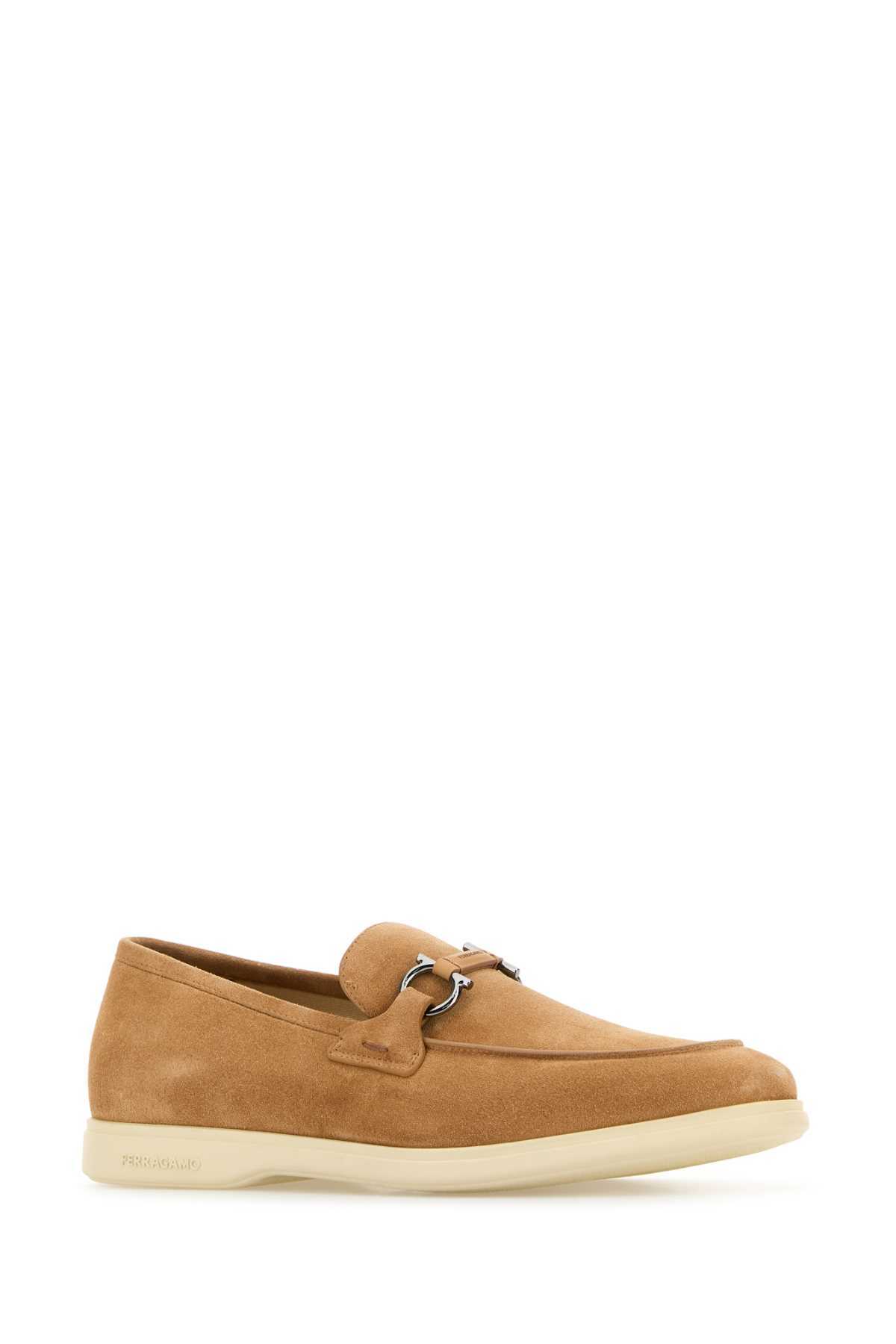 Ferragamo Camel Suede Cosimo Loafers Salvatore Ferragamo display picture 3