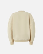 Pinko Oversized Sweatshirt With Shiny Embroidered Neck Fog Beige