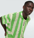 Bode - Lime crochet cotton shirt