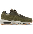 Nike - Air Max 95 SE Mesh, Leather and Suede Sneakers - Men - Army green