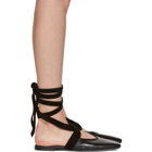 JW Anderson Black Lace-Up Ballerina Flats