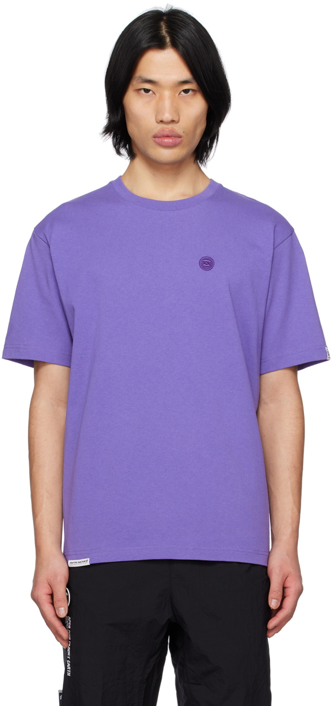 AAPE by A Bathing Ape Purple Embroidered TShirt AAPE by A Bathing Ape