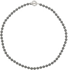 Numbering Gray Pearl Toggle Necklace