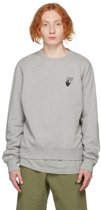 Photo: Off-White Grey Slim Degrade Arrows Sweatshirt