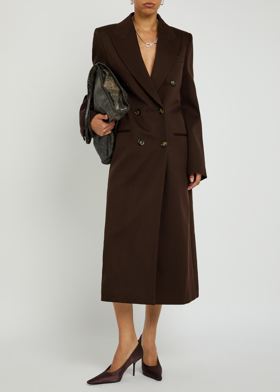 Stella Mccartney Double-breasted Twill Coat Purple Dark