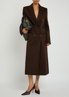 Stella Mccartney Double-breasted Twill Coat Purple Dark