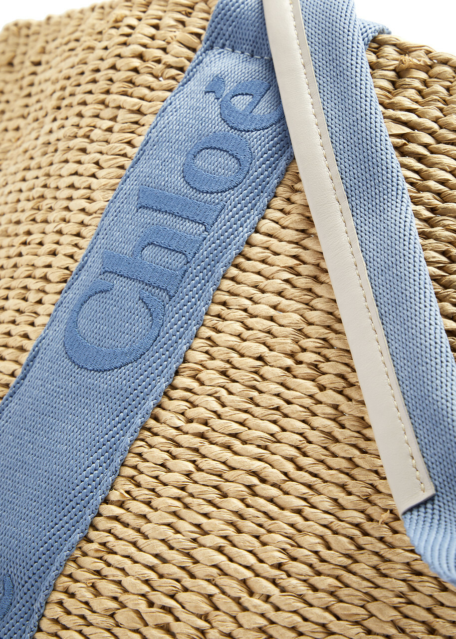 Chloe Sense Raffia Basket bag - Blue - One Size
