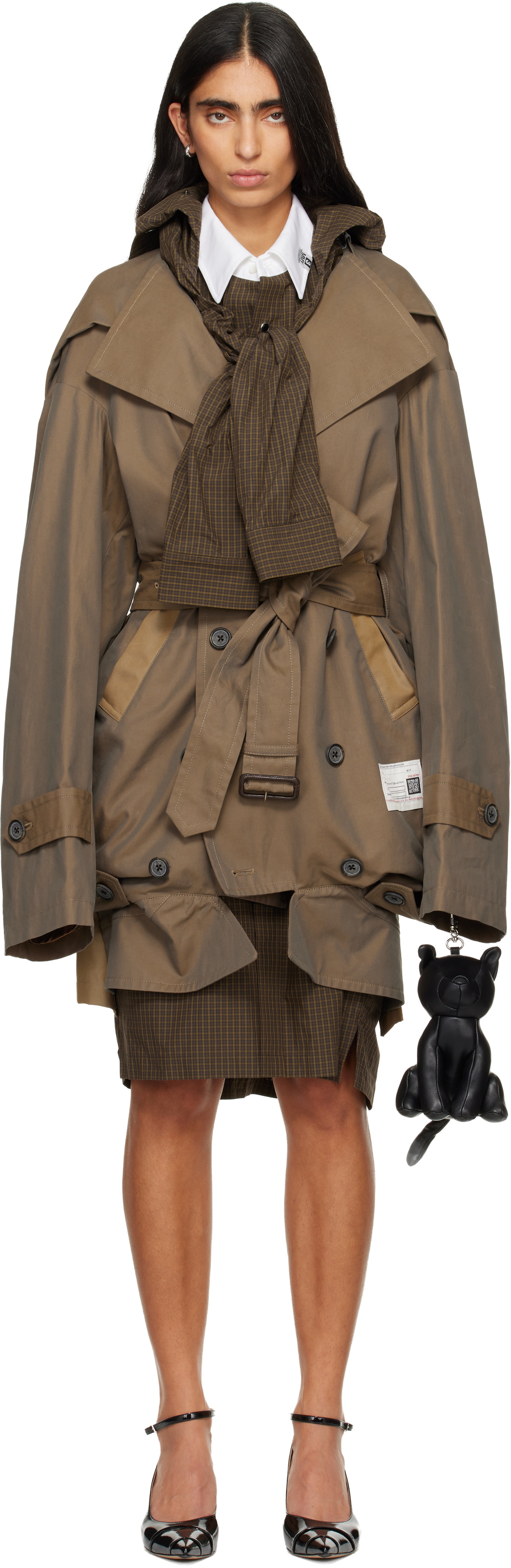 Maison MIHARA YASUHIRO Brown Reversed Front Trench Coat
