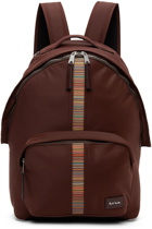 Paul Smith Burgundy Signature Stripe Backpack