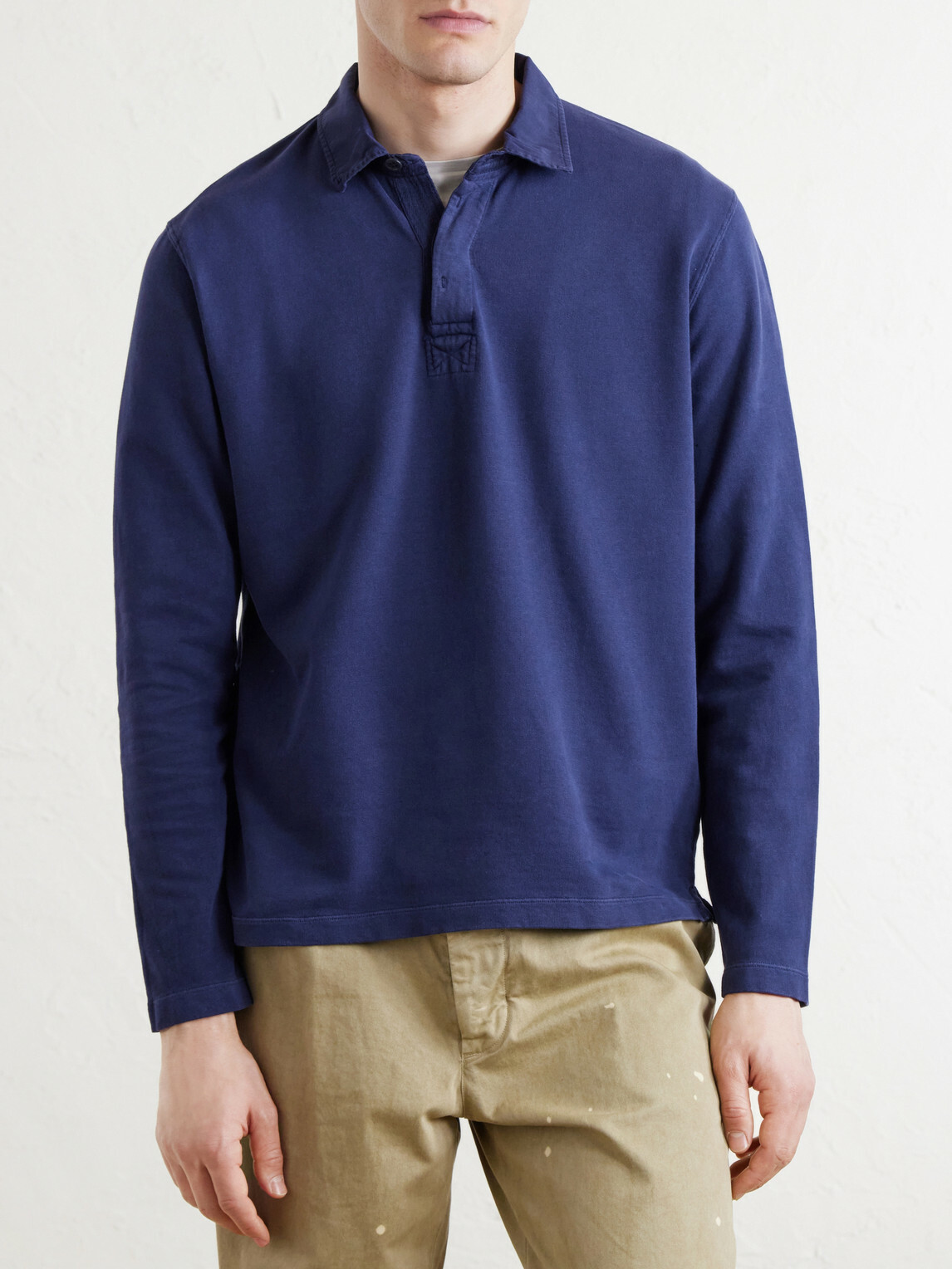 Hartford - Cotton-Fleece Rugby Shirt - Blue