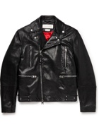 ALEXANDER MCQUEEN - Full-Grain Leather Biker Jacket - Black